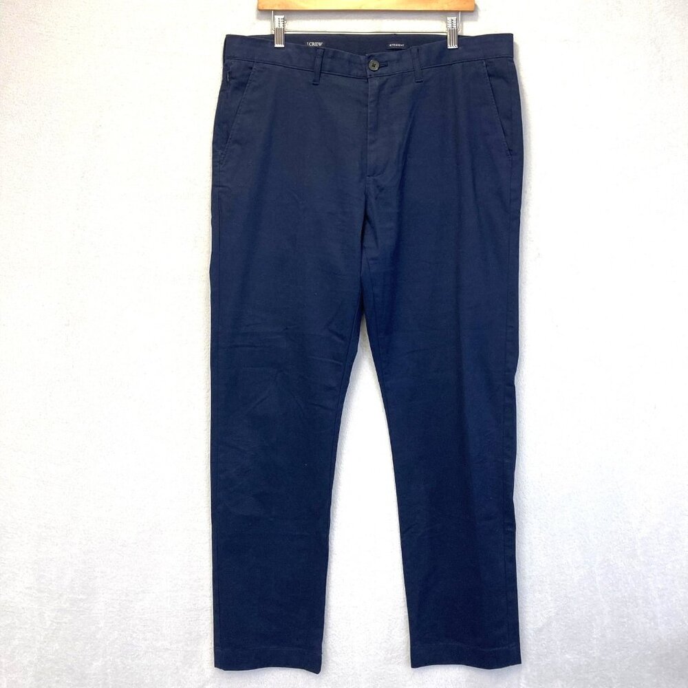 J Crew Flex Chino Pants 2024 Mens 35x32 Navy Blue Straight Classic Comfort